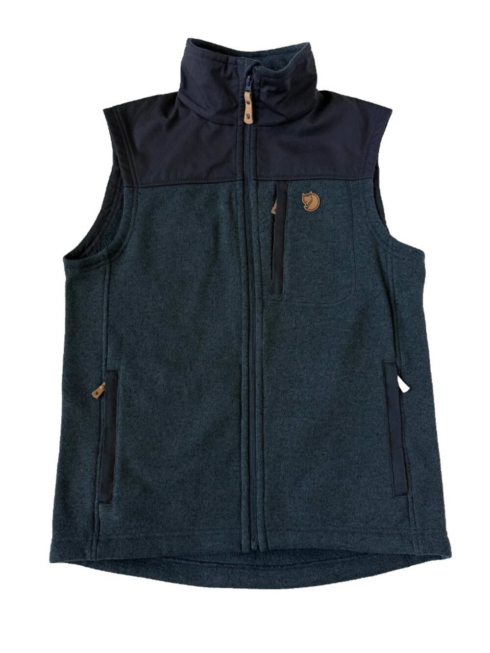Fjallraven Mens M Buck Fleece Vest Black Dark Gray 81727 Grey Full Zip Jacket